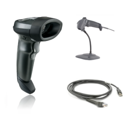 Zebra Li2208 1D barcode scanner reader + stand