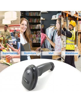 Zebra DS2208 1D + 2D barcode scanner with stand