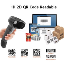 Zebra DS2208 1D + 2D barcode scanner with stand
