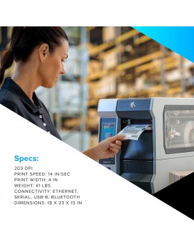 Zebra ZT411 thermal transfer industrial label printer USB + network