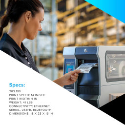 Zebra ZT411 thermal transfer industrial label printer USB + network