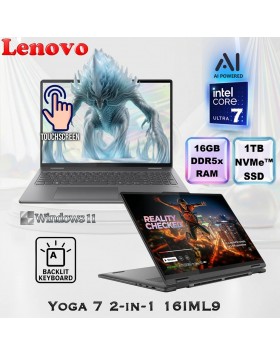 Lenovo Yoga 7 2-in-1 Core Ultra 7 155U 16GB RAM 1TB NVMe 16-inch WUXGA IPS TouchScreen Backlit Keyboard Windows 11 83DL0002US