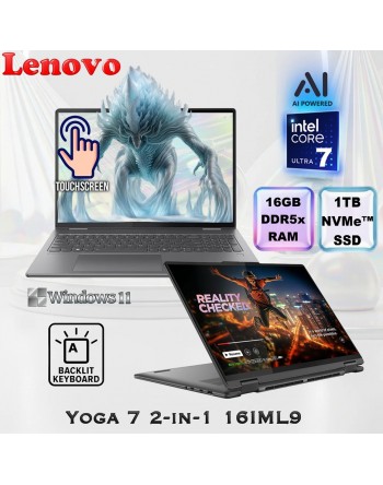 Lenovo Yoga 7 2-in-1 Core Ultra 7 155U 16GB RAM 1TB NVMe 16-inch WUXGA IPS TouchScreen Backlit Keyboard Windows 11 83DL0002US