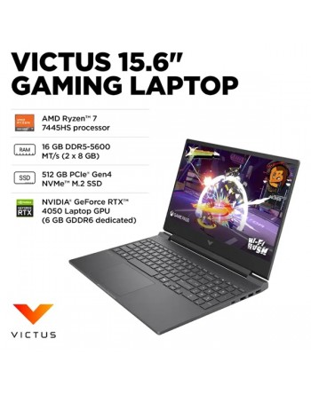 HP laptop Victus Ryzen 7 16GB 512GB SSD RTX 4050 15.6″ Win11 fb3093dx
