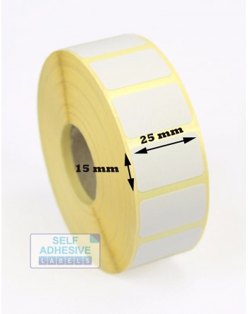 Thermal labels roll size 25mm x 15mm 1000 labels/roll