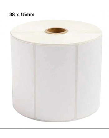 Thermal labels roll size 38x15mm (1000 labels/roll)