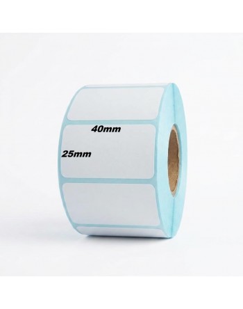 Thermal labels roll size 40x25mm (1000 labels/roll)