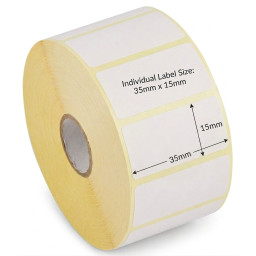 Thermal labels roll size 35x15mm (1000 labels/roll)