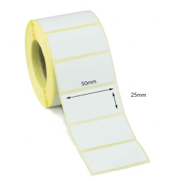 Thermal labels roll size 50x25mm (1000 labels/roll)