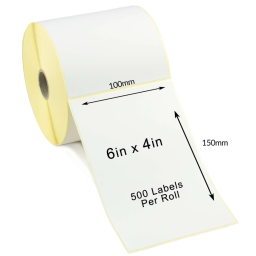 Thermal labels roll size 100mm x 150mm 500 labels/roll