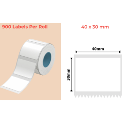 40*30 Polypropylene (water proof, tear proof and oil proof) thermal labels 900/roll