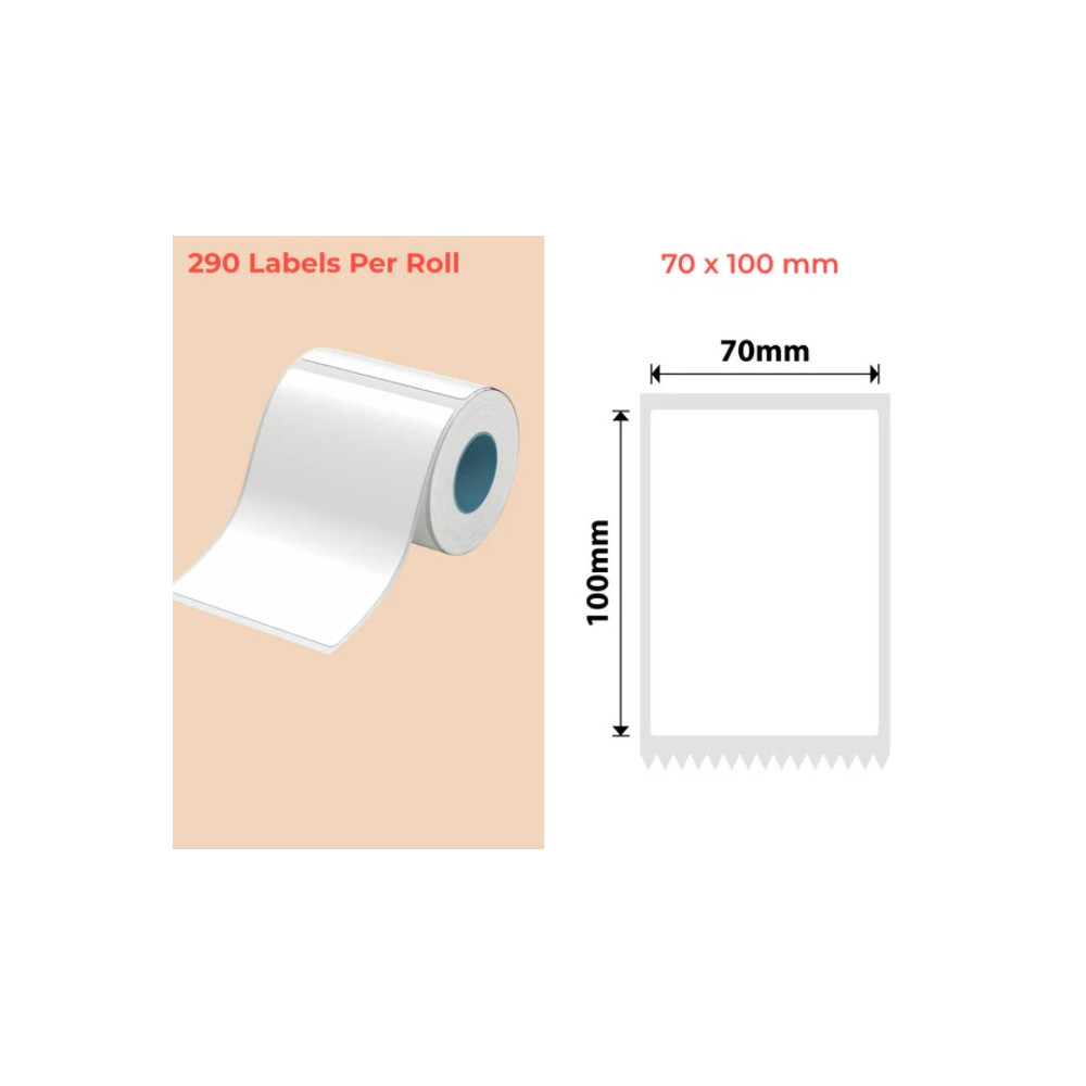 70*100 Polypropylene (water proof, tear proof and oil proof) thermal labels 290/roll