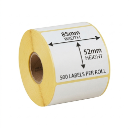 Thermal labels roll size 85mm x 52mm 500 labels/roll