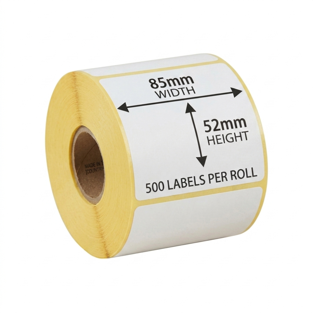 Thermal labels roll size 85mm x 52mm 500 labels/roll
