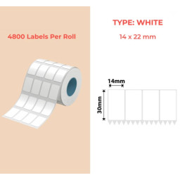 14*30 (4L) Polypropylene (water proof, tear proof and oil proof) thermal labels 4800/roll