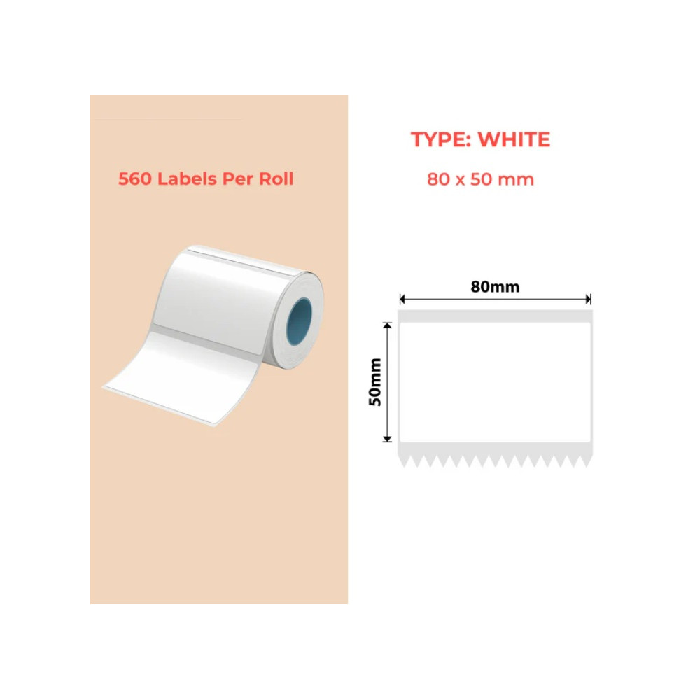 80*50 Polypropylene (water proof, tear proof and oil proof) thermal labels 560/roll
