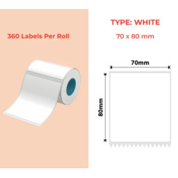 70*80 Polypropylene (water proof, tear proof and oil proof) thermal labels 360/roll