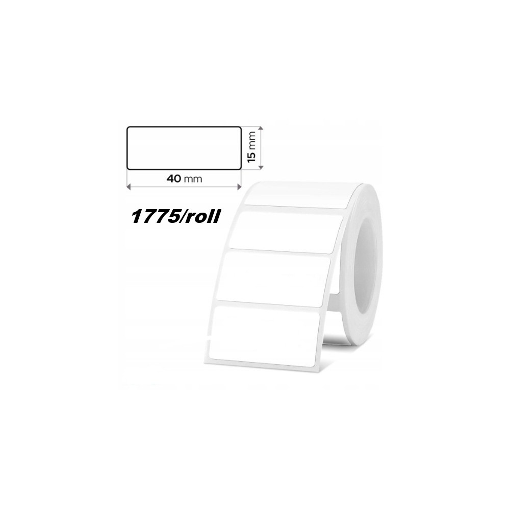 40*15 Polypropylene (water proof, tear proof and oil proof) thermal labels 1775/roll