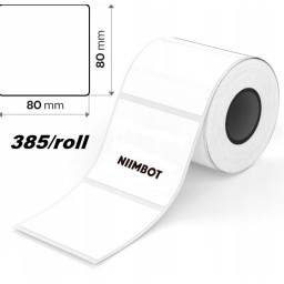 80*80 Polypropylene (water proof, tear proof and oil proof) thermal labels 385/roll