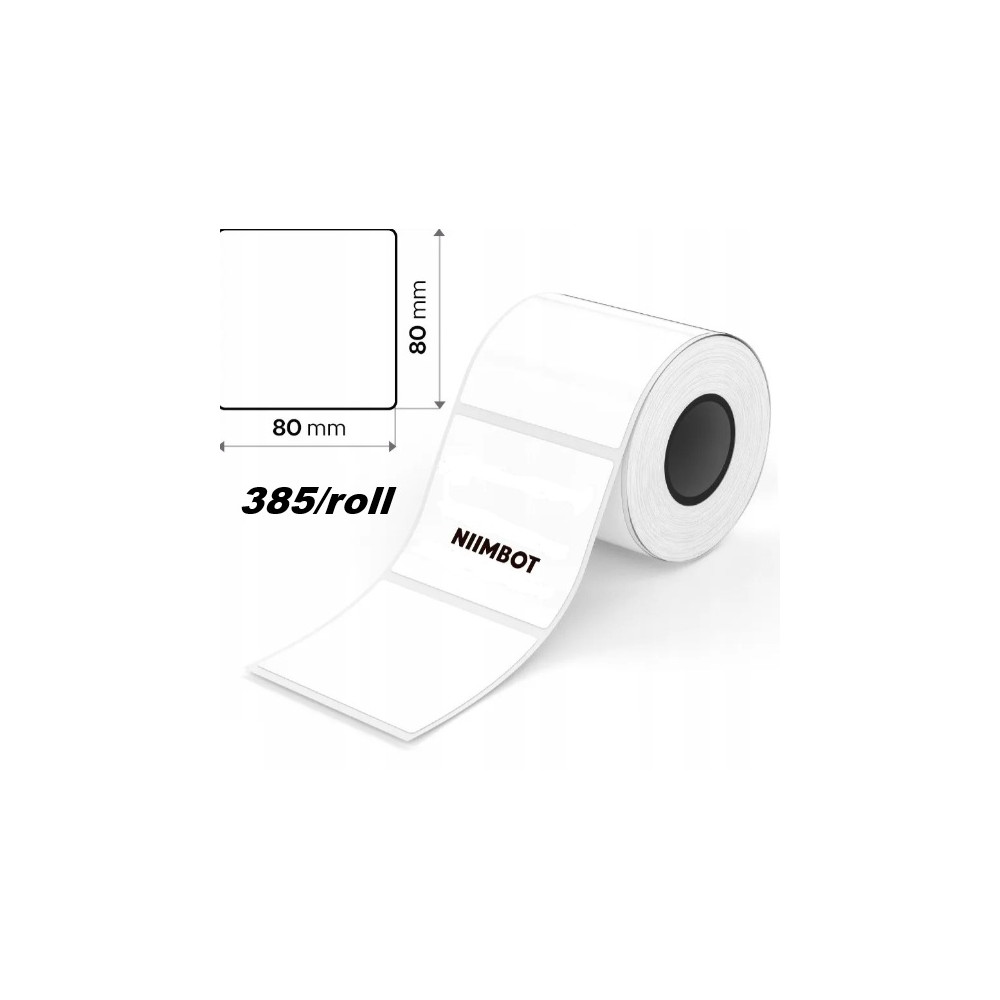 80*80 Polypropylene (water proof, tear proof and oil proof) thermal labels 385/roll