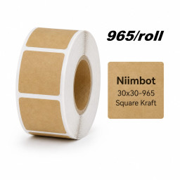 30*30 kraft Polypropylene (water proof, tear proof and oil proof) thermal labels 965/roll