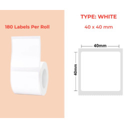 40*40 white Polypropylene (water proof, tear proof and oil proof) thermal labels 190/roll