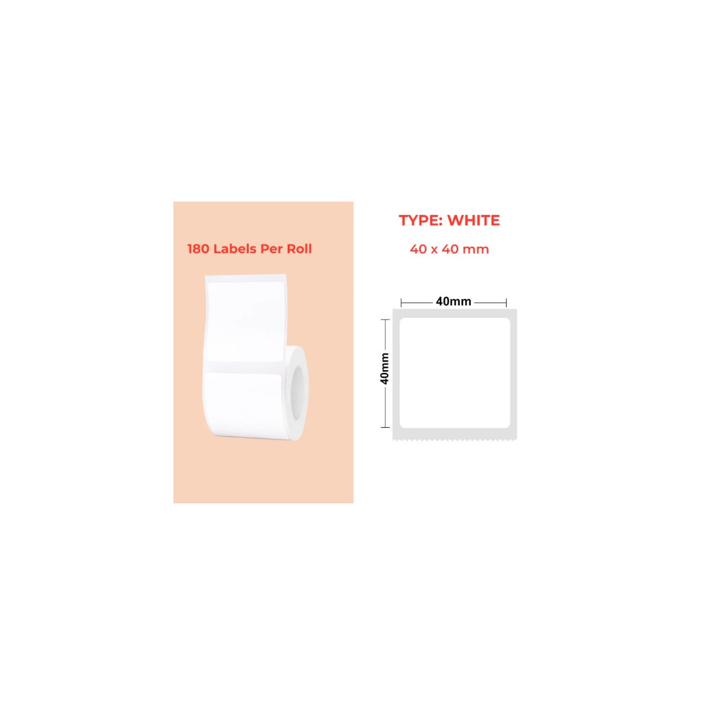 40*40 white Polypropylene (water proof, tear proof and oil proof) thermal labels 190/roll