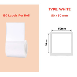 50*50 white Polypropylene (water proof, tear proof and oil proof) thermal labels 150/roll