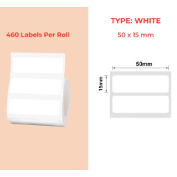 50*15 white Polypropylene (water proof, tear proof and oil proof) thermal labels 460/roll