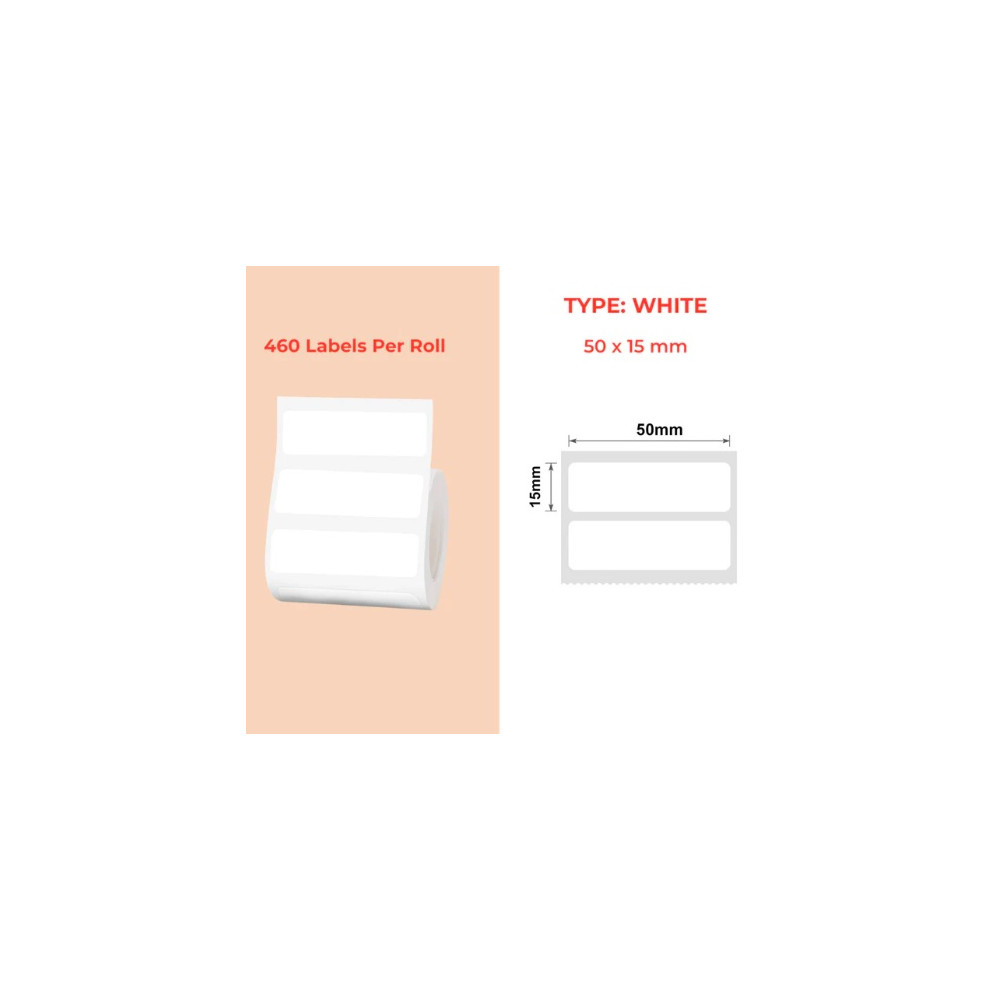 50*15 white Polypropylene (water proof, tear proof and oil proof) thermal labels 460/roll
