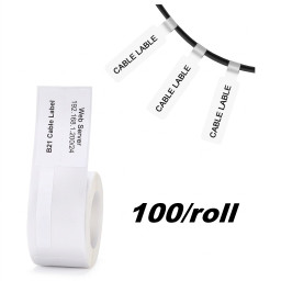 25*38 white Polypropylene (water proof, tear proof and oil proof) thermal cable labels 100/roll