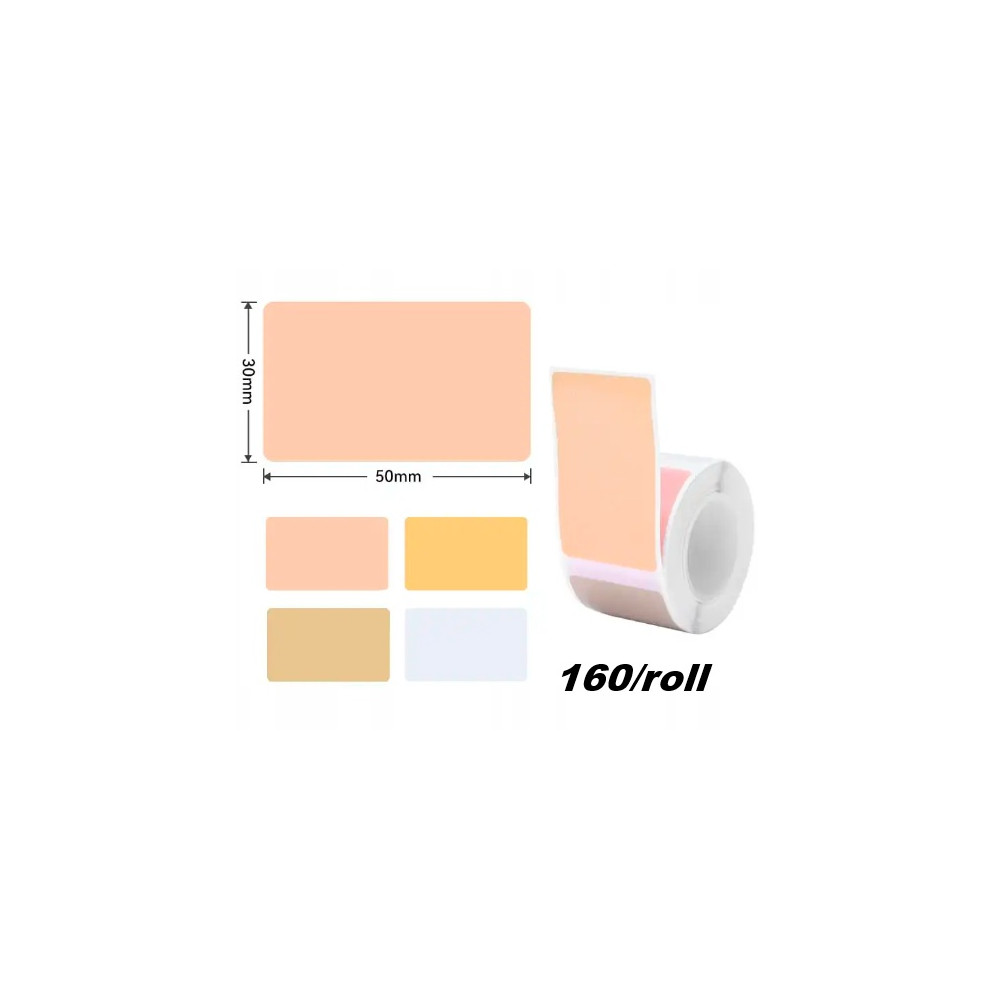 50*30 multi-color Polypropylene (water proof, tear proof and oil proof) mix thermal labels 160/roll