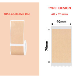 40*70 kraft Polypropylene (water proof, tear proof and oil proof) thermal labels 105/roll