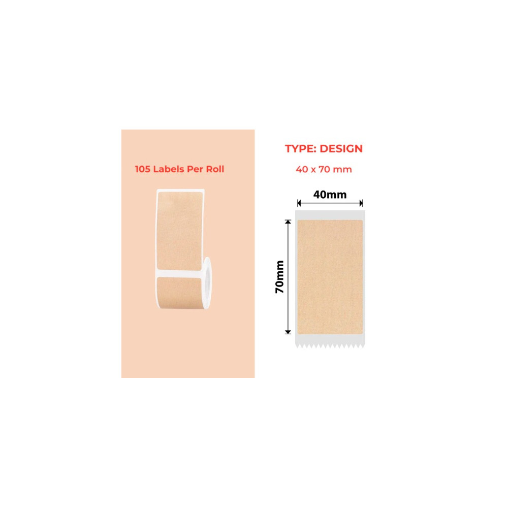 40*70 kraft Polypropylene (water proof, tear proof and oil proof) thermal labels 105/roll