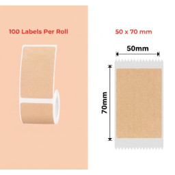 50*70 kraft Polypropylene (water proof, tear proof and oil proof) thermal labels 100/roll