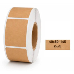 40*50 kraft Polypropylene (water proof, tear proof and oil proof) thermal labels 145/roll