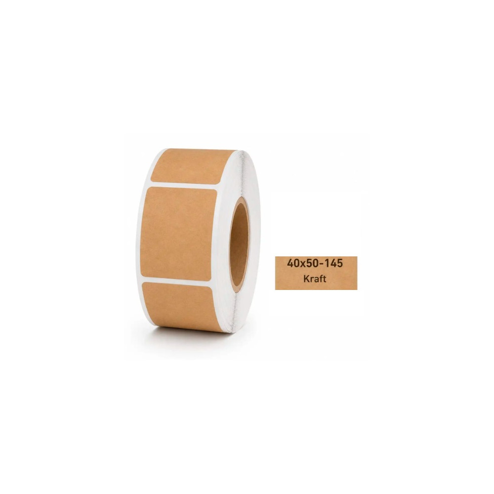 40*50 kraft Polypropylene (water proof, tear proof and oil proof) thermal labels 145/roll