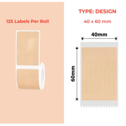 40*60 kraft Polypropylene (water proof, tear proof and oil proof) thermal labels 125/roll