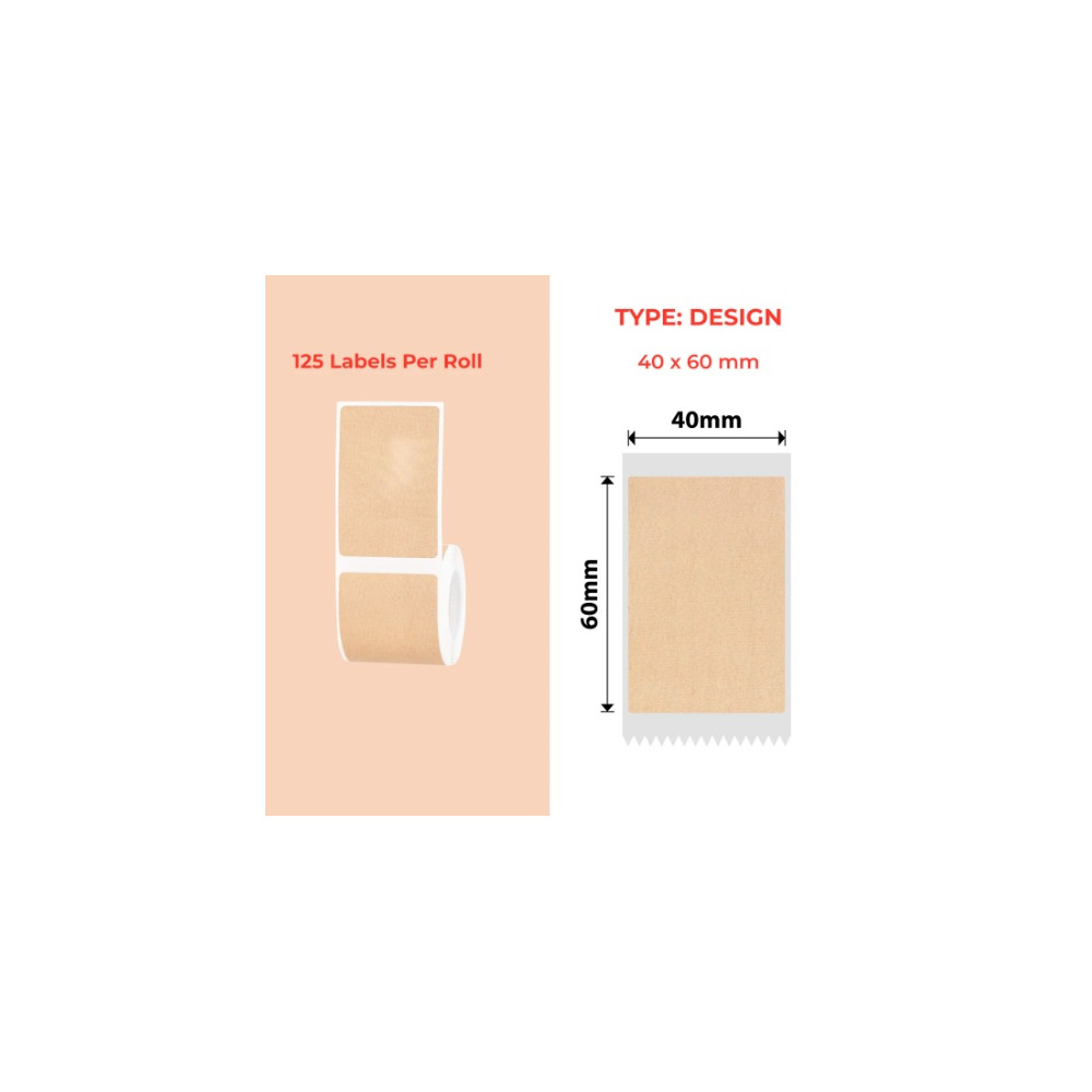 40*60 kraft Polypropylene (water proof, tear proof and oil proof) thermal labels 125/roll