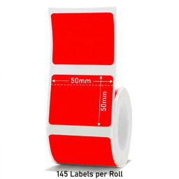 50*50 red Polypropylene (water proof, tear proof and oil proof) thermal labels 145/roll