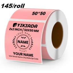 50*50 pink Polypropylene (water proof, tear proof and oil proof) thermal labels 145/roll