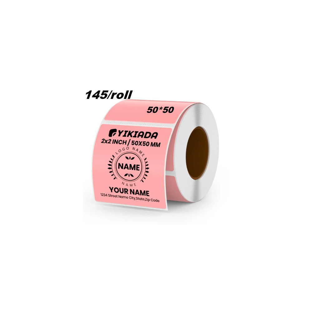 50*50 pink Polypropylene (water proof, tear proof and oil proof) thermal labels 145/roll