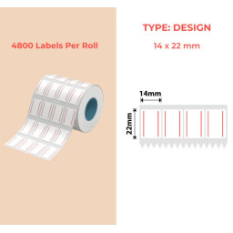 14*22 (4L) double red Polypropylene (water proof, tear proof and oil proof) thermal labels 4800/roll