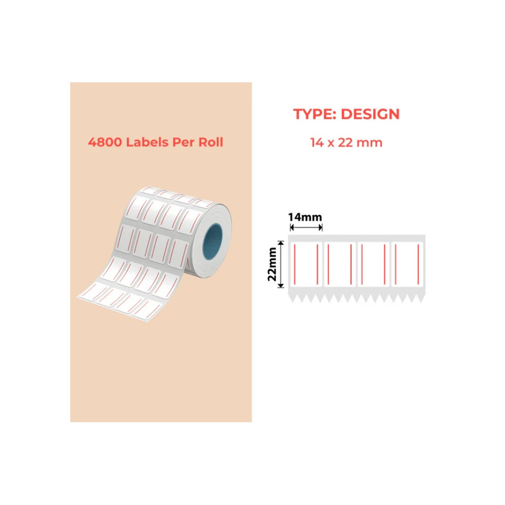 14*22 (4L) double red Polypropylene (water proof, tear proof and oil proof) thermal labels 4800/roll